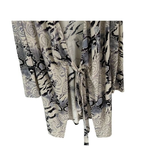 ark & co. Robe Coverup Belt Black White Abstract Design - Picture 7 of 14